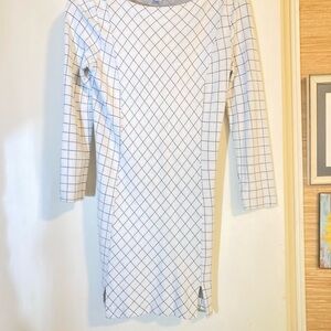 Women's White Grid-Print Sheath Dress by J Jill